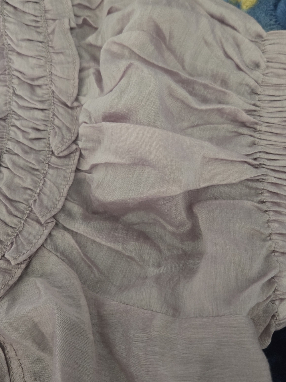 Pilcro Dusty Lavender Ruffle Scoop-Neck Button Front Blouse - Picture 10 of 13